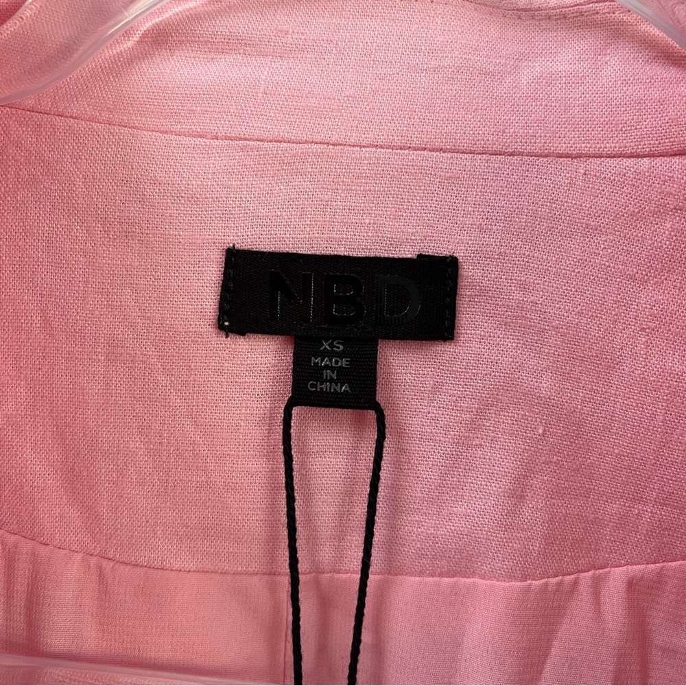 NBD Odilia Blazer Light Pink Linen Blend Size XS - Picture 4 of 5
